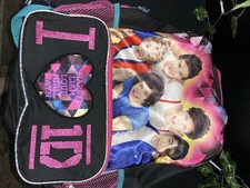 RARE One Direction Medium Polyester Backpack Zip Glitter, Outer Pockets