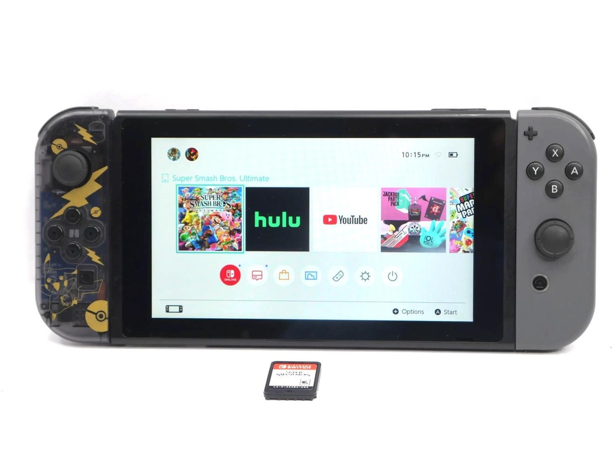 Nintendo Switch Console HAC-001 with joy-cons and card Super Smash