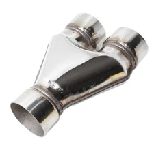 SS T201 Exhaust Stamped Y Pipe Adapter Connector 250mm Length 3"ID Single/Dual
