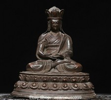 Statua Buddha Boddhisattva 8,6" bronzo antica dinastia Tang Seng San Zang Ksitigarbha