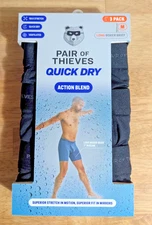 NEW Pair of Thieves Size M Quick Dry Long Boxer Briefs 3 Pack Men's Max Stretch