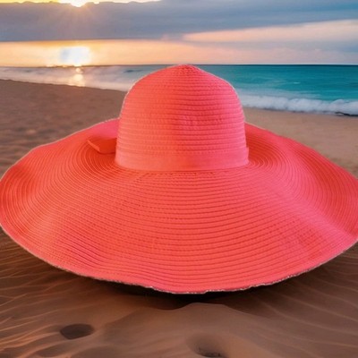 Chico's Vibrant Red Floppy Wide Brim Sun Hat