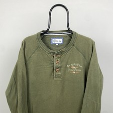 Fat Face Mens Sweatshirt Jumper Medium Green Cotton