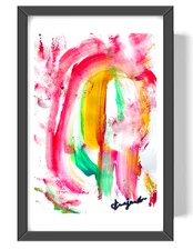 Guajardo Art Sunset Over A Cactus Desert 9X6 Paper Unique Abstract Expressionism