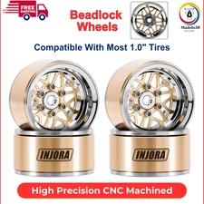 INJORA 1.0 Brass Aluminum Beadlock Wheels ModuWheel for TRX4M SCX24 1/18 1/24