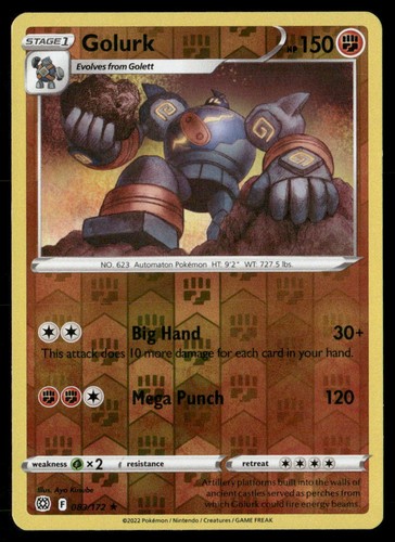 Golurk 083/172 SWSH09 Brilliant Stars Reverse Holo R NM Pokémon — English