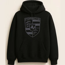 Porsche Stuttgart Crest Luxury Sports Car Emblem Graphic Unisex Hoodie