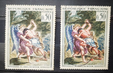 Timbre France 1963 VARIÉTÉ n°1376 couleur plus ou moins claire  oblitérés