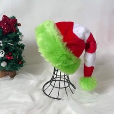 Striped Plush Santa Hats Hat Christmas and Winter Holiday Seasonal Celebrations