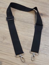Duffel Bag Luggage Black Adjustable Shoulder Strap Silver Tone Hardware