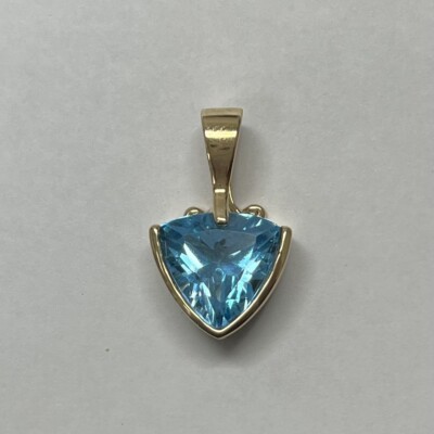 14K Yellow Gold BH Effy Swiss Blue Topaz Pendant