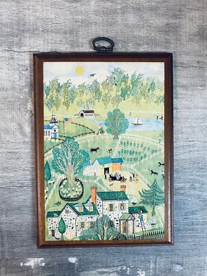 Vintage ''Summer in Williamsburg'' Hallmark Wood Plaque by Robert Schneeberg