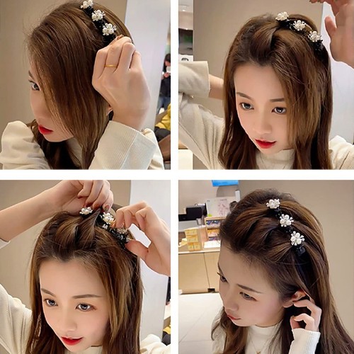 4PCS Braided Hair Clips Rhinestone Sparkling Elegant Decorative Hairpin Duckbill - Picture 10 of 12