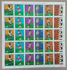 EC122 1986 PARAGUAY SPORT TENNIS WORLD CUP MICHEL 16 EU BIG SH FOLDED IN 2 MNH