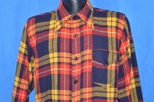 vintage 40s MCGREGOR SPORTSWEAR PLAID WOOL RED BLUE YELLOW TARTAN SHIRT ML L