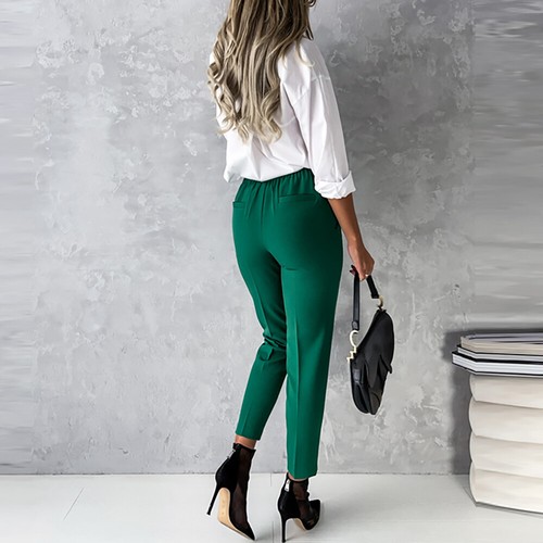 UK Women High Waist Legging Pants Skinny Ladies OL Work Slim Fit Casual Trousers - Picture 6 of 15