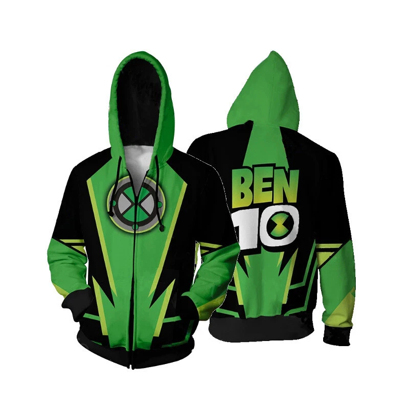 Ben 10 Alien Force 3D Hoodies Cosplay Ben Sweatshirt Coat Jacket Adult Costumes