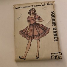 Vintage sewing Authentic Patterns Red White Polka Dot Square Dance dress Skirt