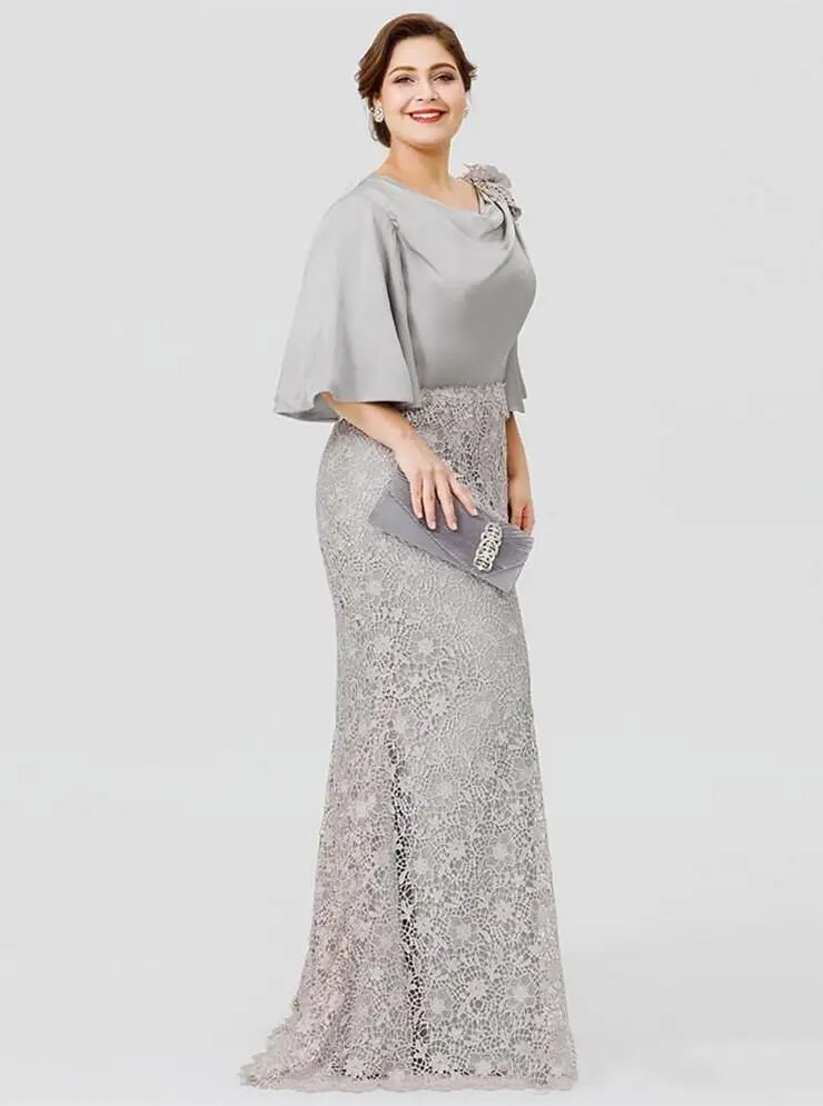 open lace back dress Exquisite Beaded A Line Off the Shoulder Grey Tulle Long Evening Dress –  shinydress main image 1