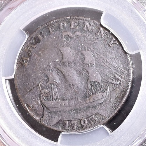 1793/2 Kolonialschiff 1/2P Pay in Anglesey - PCGS feine Details Enviro Dam (59342-L) - Bild 9 von 12