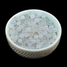 50pcs 4mm Natural White Agate Stone Round Ball Shape No Hole Beads Wholesale