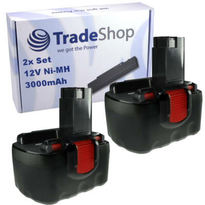 2x Premium Akku 12V 3000mAh Ni-MH für Bosch  Exact 8, Exact 12, Exact 700