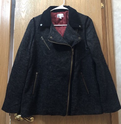 Volcom Space Case Wool Coat Womens Black Small NWOT