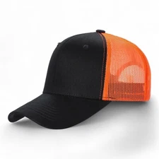 Trucker Hat Cotton Mesh Baseball Snapback Cap Flat Visor Plain Hip Hop Mens MB