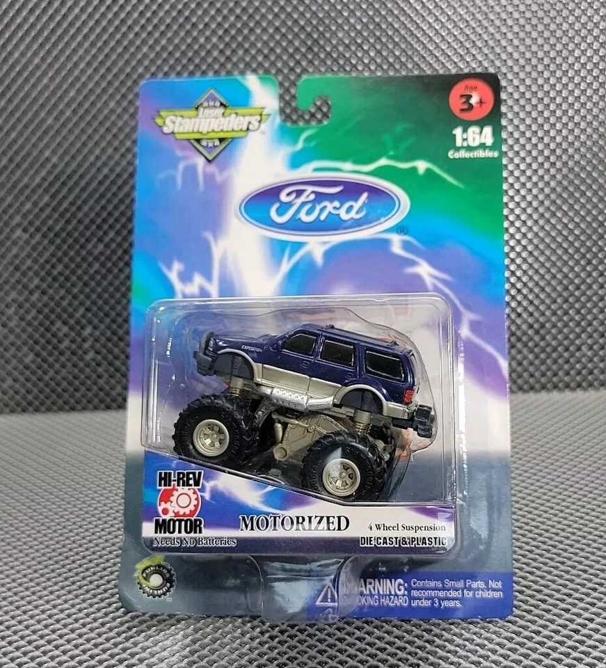 1999 Ford Expedition Blue Monster Truck Push Toy Vintage On Card Collectible  - Image 2 of 4