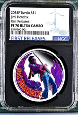 2025 Jimi Hendrix™ Colored SILVER $1 1oz COIN NGC PF70 UC Musician Series