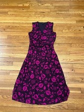 Ann Taylor Women's Floral Dress Size 2 Stretch Longer Length Sleeveless V Neck