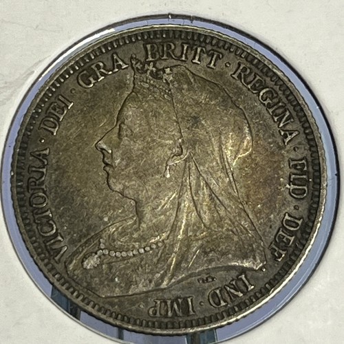 1893 Great Britain SHILLING SILVER COIN XF QUEEN VICTORIA #W04