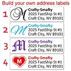 Build Your Own Monogram Return Address Labels Personalized Custom Printed