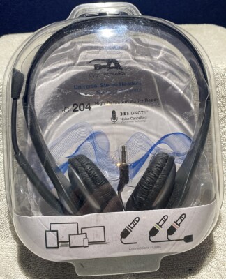 Cyber Acoustics AC-204 Stereo Wired Noise Cancelling Microphone Headset 