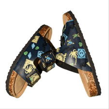Aobetu leather cork turtle ocean theme sandals