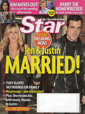 STAR Magazine November 7 2011 Jennifer Aniston Justin Theroux Prince Harry Kim K
