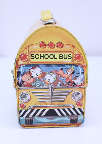 Vintage 1960er Walt Disney Schulbus Metall Brotdose Aladdin Blechfiguren EUC - Bild 14 von 15