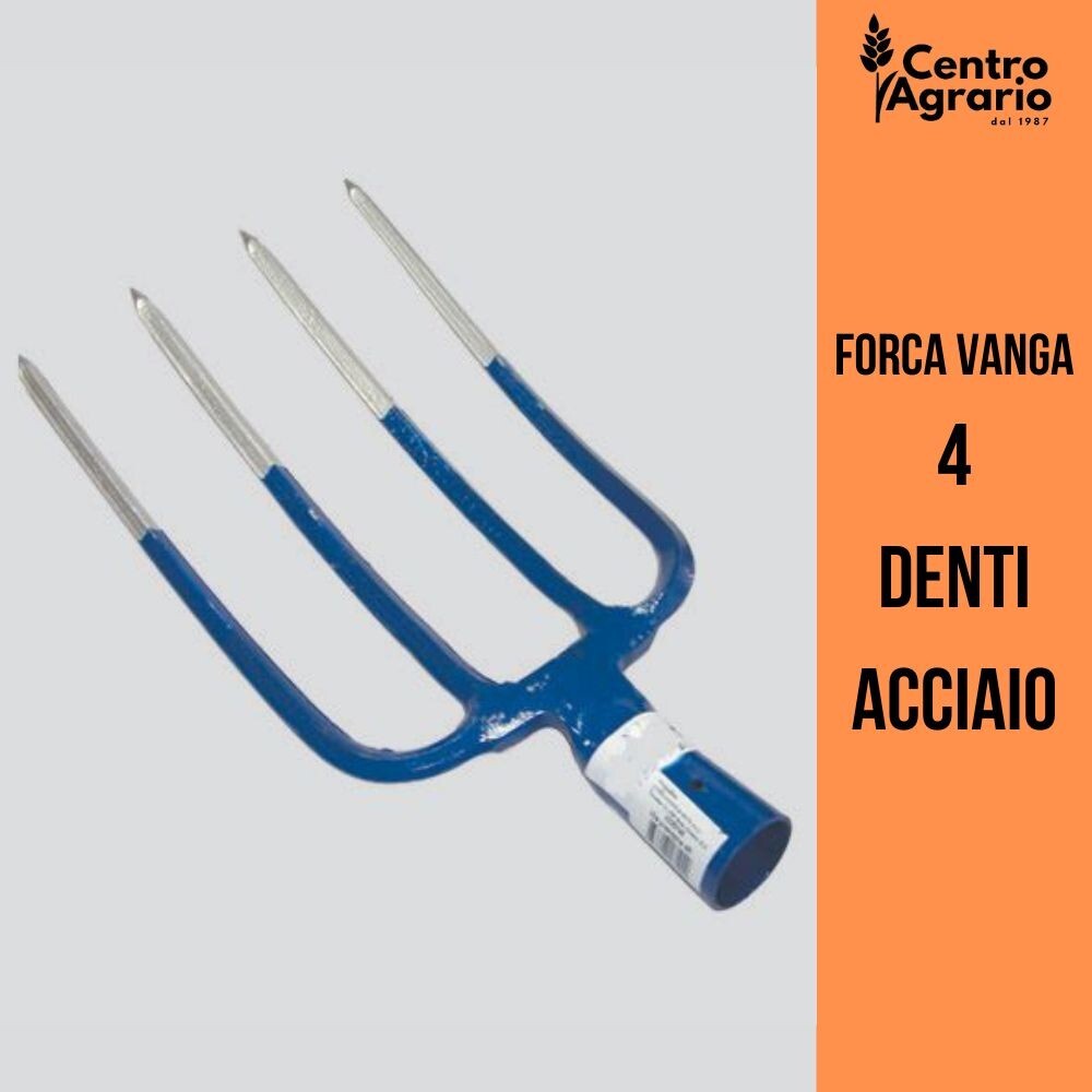 Forca da Scavo Professionale 4 Denti in Acciaio per Orto e Giardino