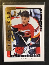 Todd Simpson 1996-97 BAP Be A Player Certified Autograph Card - Flames
