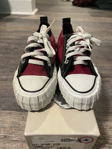 De colección Converse All Star Baloncesto Rojo Grueso Plataforma Lona Mujer 5.5 Hombre 3.5 - Imagen 3 de 4