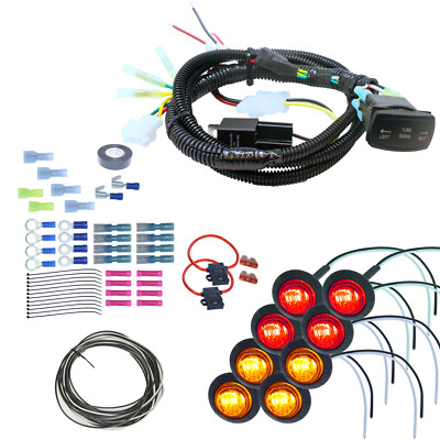 UTV LED Turn Signal Light Kits Street Legal w/Horn Rocker Switch for
