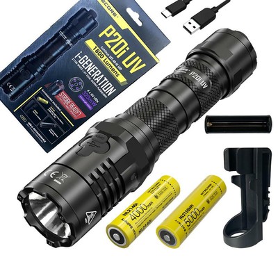 Nitecore P20i UV Rechargeable LED Flashlight w/ Holster & XTRA NL2150HPi Battery