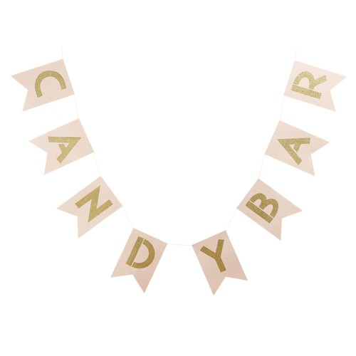 Girlande 'Candy Bar' Vintage Pastell Hochzeit Deko rosa gold - Bild 2 von 2