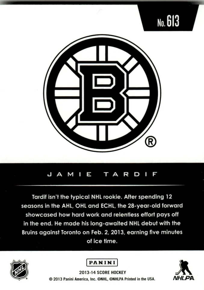 2013-14 Score Black Jamie Tardif Rookie #613 - Image 2 of 2