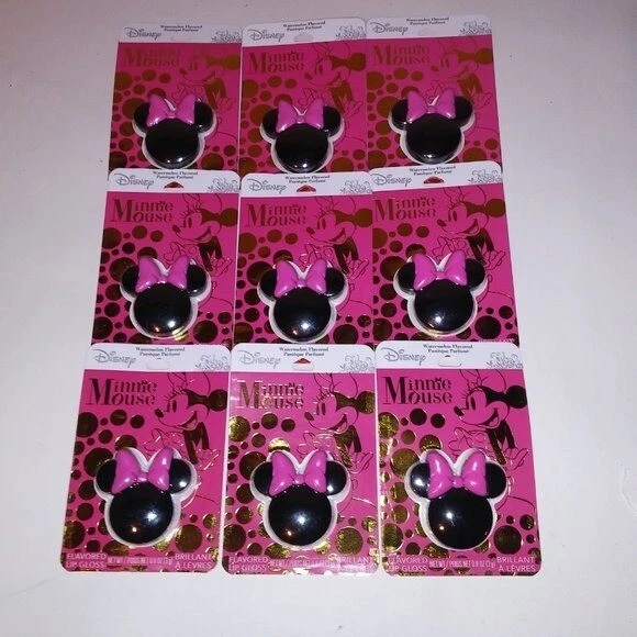 Juego de 9 Favores de Fiesta Chapstick Niñas Minnie Mouse Niños Medias Rellenas Nuevo Foto 2 de 4