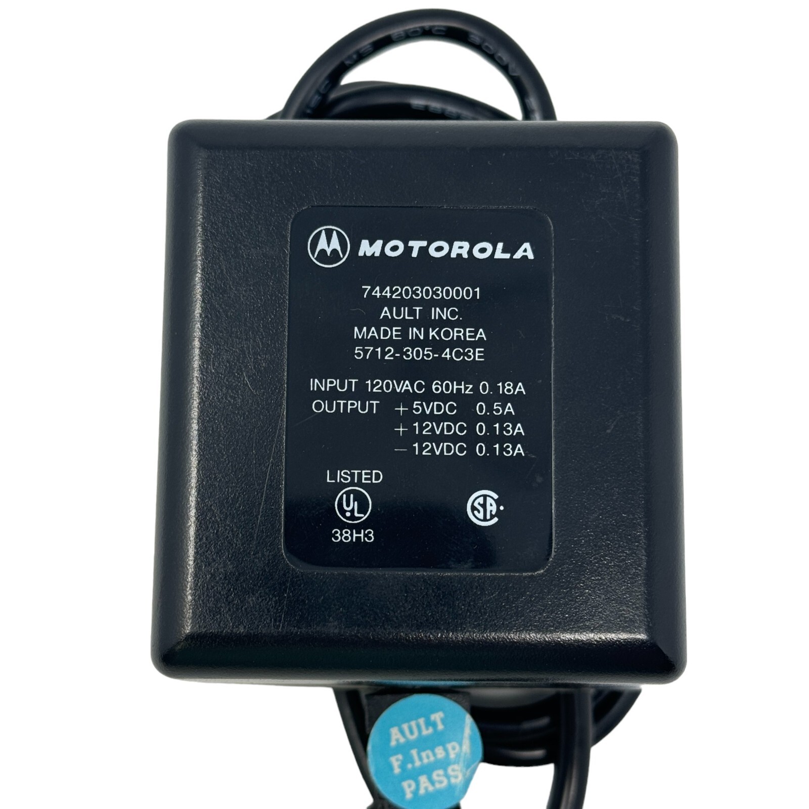 Motorola 744203030001 Power Supply Adapter Charger 5712-305-4C3E  