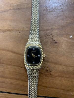 Vintage Xavier Gold Tone Ladies Watch with Mother of Pearl Dial Vintage Xavier Diamond Gold Tone Ladies Watch Working | eBay main image 4