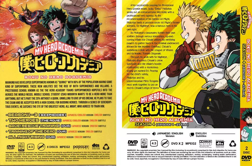 BOKU NO HERO ACADEMIA SEA 1-4 Vol.1-88 End + MOVIE + 3 OVA ANIME DVD *ENG  DUB*