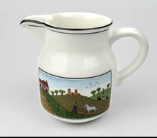 Villeroy & Boch DESIGN NAIF Small Cream Pitcher Creamer Country Farm Scene