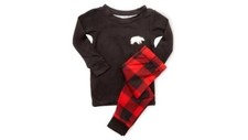 Dearfoams Toddler Size Black  Red Buffalo Check 2-Piece Pajama Set 4T